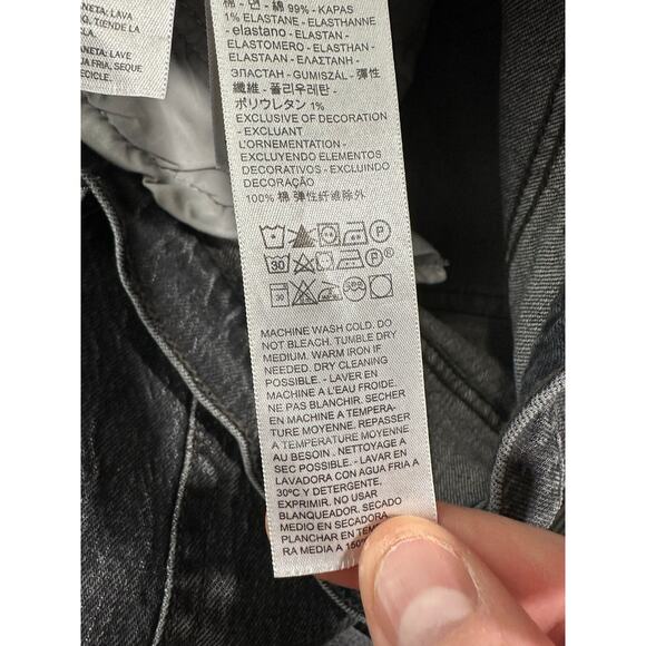 Levi's Premium Ribcage Straight Ankle Jeans Black Size 31 Button Fly - Picture 9 of 15